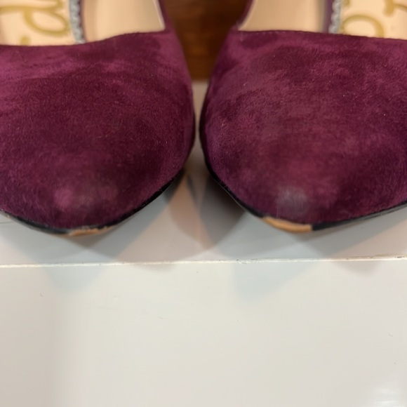 Gorgeous Sam Edelman Plum Suede High Heels Sz 7 - Picture 10 of 11